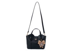 Lucky Bees Bolsa de Hombro Celeste Black, Bolso Elegante de Cuero de Polivinilo para Mujer, Accesorio de Moda Versátil y Sofisticado